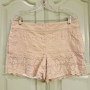 Elevenses High Waist Lace Shorts in Beige